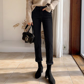 Casual γυναικείο τζιν ψηλόμεσο - μαύρο χρώμα