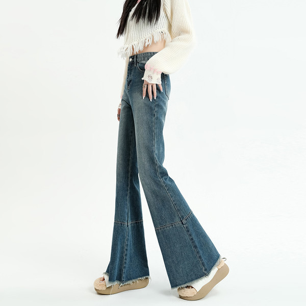 Blugi la moda cu talie inalta pentru femei