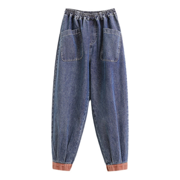 Plataus modelio moteriški džinsai su kišenėmis