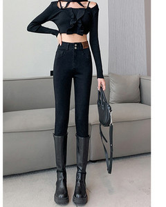 Γυναικείο μαύρο ψηλόμεσο εφαρμοστό μοντέλο τζιν