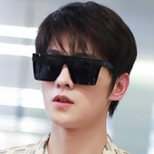 Ανδρικά τετράγωνα γυαλιά ηλίου με έγχρωμους φακούς