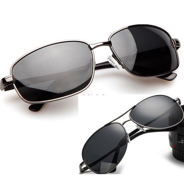 Ochelari de soare pentru bărbați - cu formă ovală și rame metalice