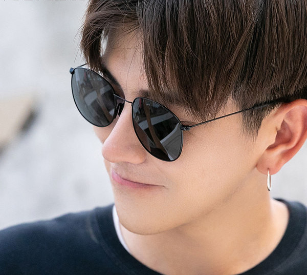 Ochelari de soare retro cu formă rotundă pentru bărbați