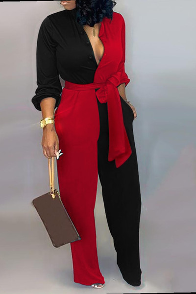 Ženski elegantni kombinezon s V-izrezom