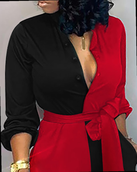 Ženski elegantni kombinezon s V-izrezom