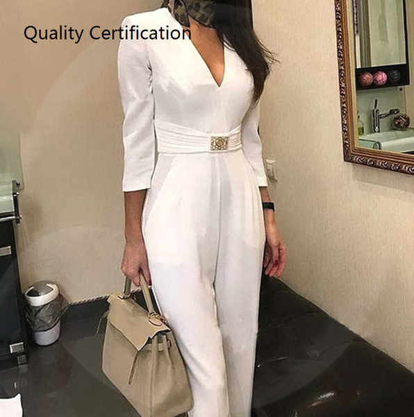Επίσημο γυναικείο ολόσωμο φόρμα με τσέπη και ζώνη