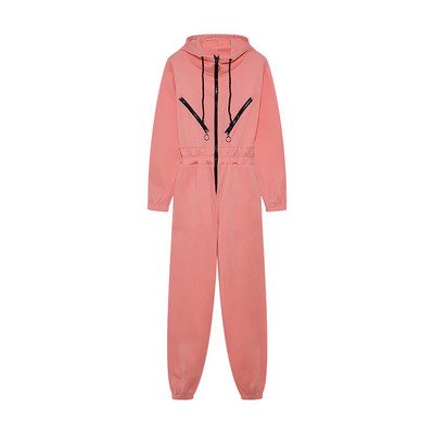 Salopeta casual dama cu gluga, fermoar si buzunar