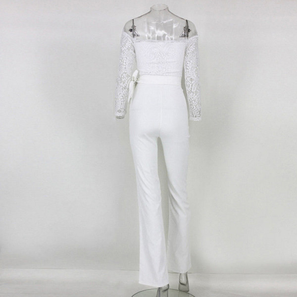 Moteriškas oficialus kombinezonas su nėriniais