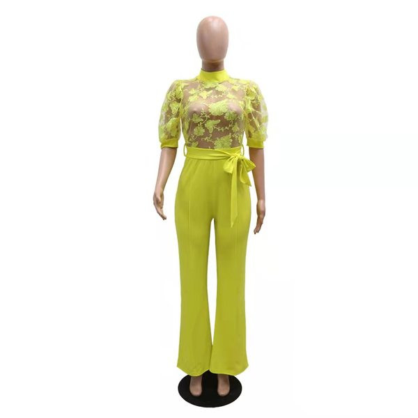 Γυναικεία επίσημη ολόσωμη φόρμα με ψηλό γιακά και κέντημα