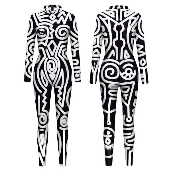 Salopeta de dama model nou cu maneca lunga si imprimeu