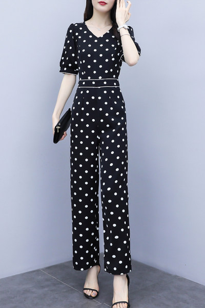 Naiste elegantne täpiline kombinesoon