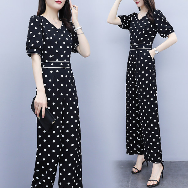 Naiste elegantne täpiline kombinesoon