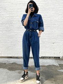 Naiste teksakombinesoon – pikkade varrukate ja nööpidega