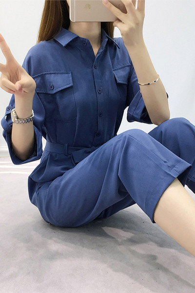 Ženski kombinezon sa širokim nogavicama visokog struka