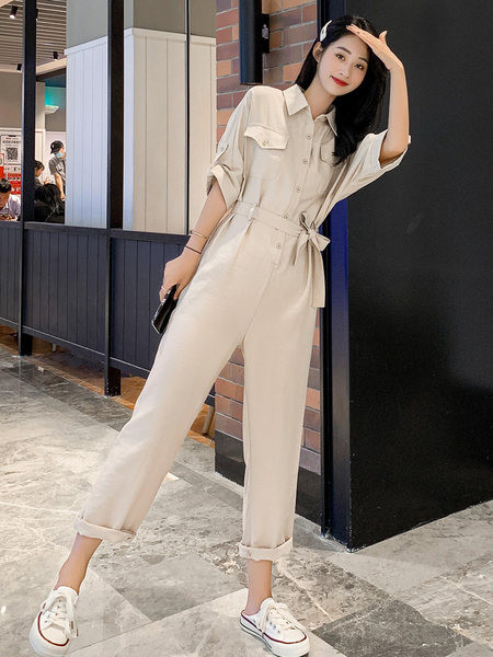 Ženski kombinezon sa širokim nogavicama visokog struka