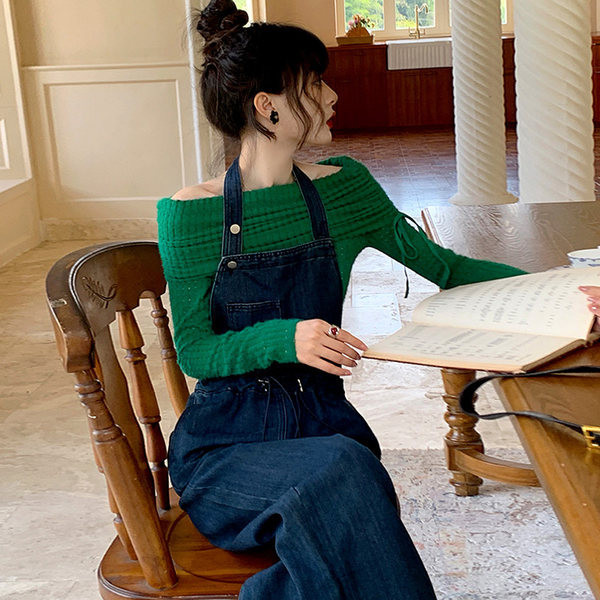 Ženski traper kombinezon s elastičnim strukom