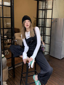 Φαρδύ σχέδιο γυναικεία ολόσωμη φόρμα με ψηλή μέση