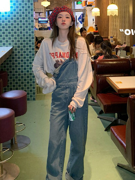 Női farmer jumpsuit új modellje kék színben