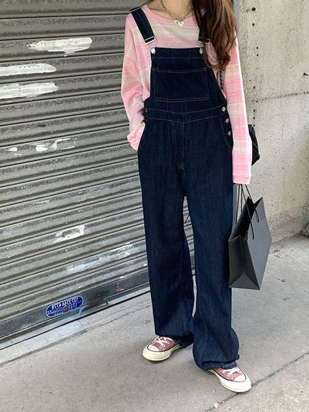 Τζιν φαρδιά φόρμα με ρυθμιζόμενες τιράντες