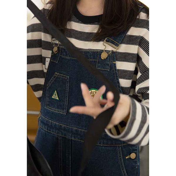 Ležerni traper kombinezon plave boje za žene