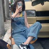 Ženski traper kombinezon plave boje