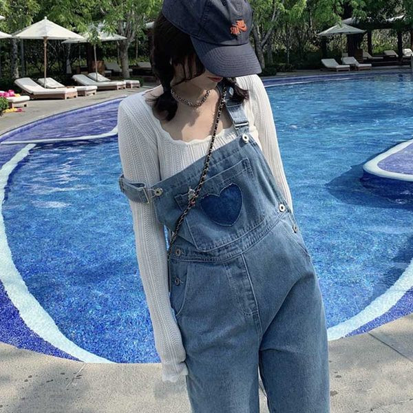 Ženski traper kombinezon plave boje