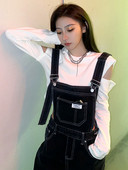 Modni traper kombinezon s logotipom i džepom za žene