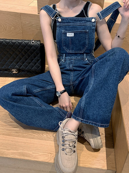 Μοντέρνα γυναικεία τζιν φόρμα - μαύρο και μπλε χρώμα