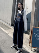 Φαρδιά γυναικεία τζιν ολόσωμη φόρμα - μπλε χρώμα