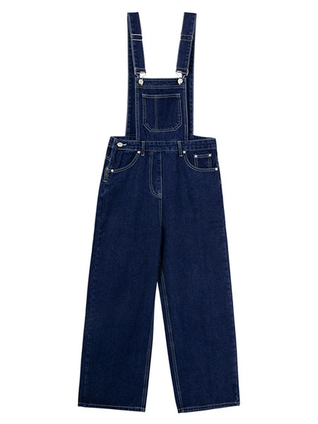 Sirge, laiade säärtega teksast kombinesoon