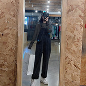 Široki traper kombinezon za žene u plavoj boji