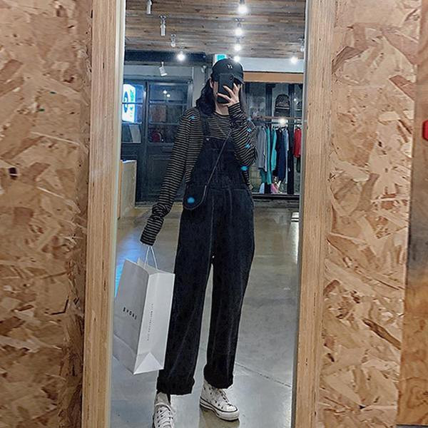 Široki traper kombinezon za žene u plavoj boji