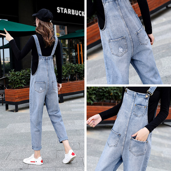 Sinist värvi vabaaja naiste kombinesoon taskutega