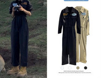 Salopetă casual de damă cu nasturi, cu logo