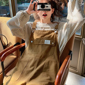 Casual γυναικεία φόρμα με τσέπες - μαύρο και καφέ χρώμα