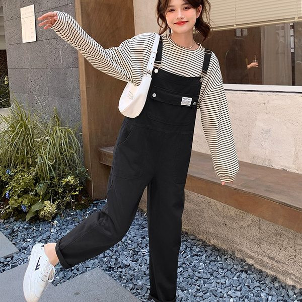 Casual γυναικεία φόρμα με τσέπες - μαύρο και καφέ χρώμα