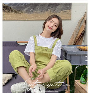 Salopeta larga dama in culoarea verde si bej