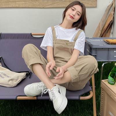 Salopeta larga dama in culoarea verde si bej