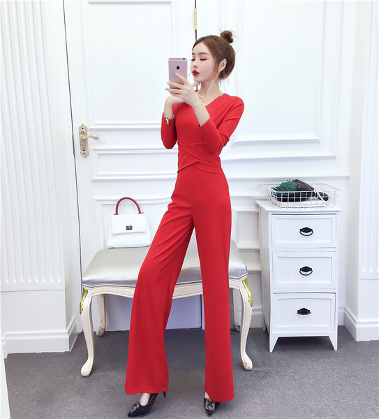 Ženski ležerni kombinezon sa širokim nogavicama visokog struka