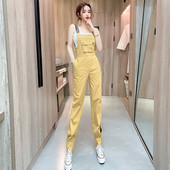 Νέο μοντέλο γυναικεία ολόσωμη φόρμα με τσέπη - μαύρο και κίτρινο χρώμα