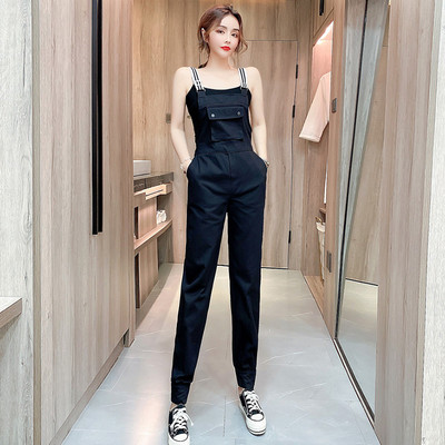 Νέο μοντέλο γυναικεία ολόσωμη φόρμα με τσέπη - μαύρο και κίτρινο χρώμα