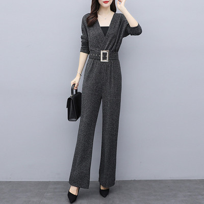 Ženski kombinezon s visokim strukom i remenom