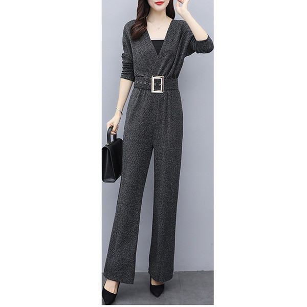 Ženski kombinezon s visokim strukom i remenom