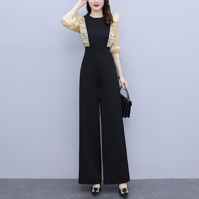 Naiste kõrge vöökohaga lai puhvis varrukatega trikoo