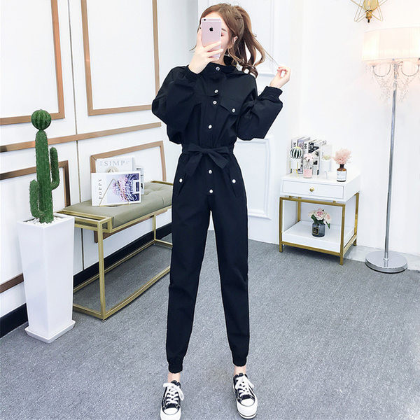 Casual γυναικεία ολόσωμη φόρμα με ζώνη