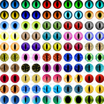 50 gb. Stikla acis šūšanai, lellēm, amatniecībai, piederumiem, kaķu acīm, pūķa dinozauru acīm, apaļš kabošons