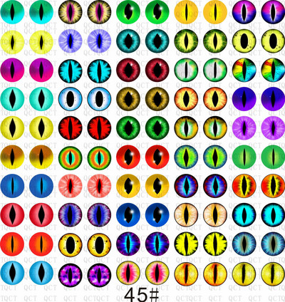 50 gb. Stikla acis šūšanai, lellēm, amatniecībai, piederumiem, kaķu acīm, pūķa dinozauru acīm, apaļš kabošons