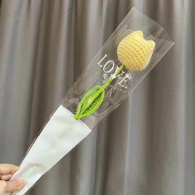 1kom pleteni cvijet ruža tulipani buket lažnog cvijeća vjenčani ukras ručno tkani kućni stol ukrasi kreativni pleteni buket