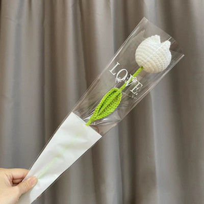 1kom pleteni cvijet ruža tulipani buket lažnog cvijeća vjenčani ukras ručno tkani kućni stol ukrasi kreativni pleteni buket