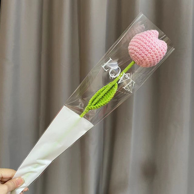 1kom pleteni cvijet ruža tulipani buket lažnog cvijeća vjenčani ukras ručno tkani kućni stol ukrasi kreativni pleteni buket